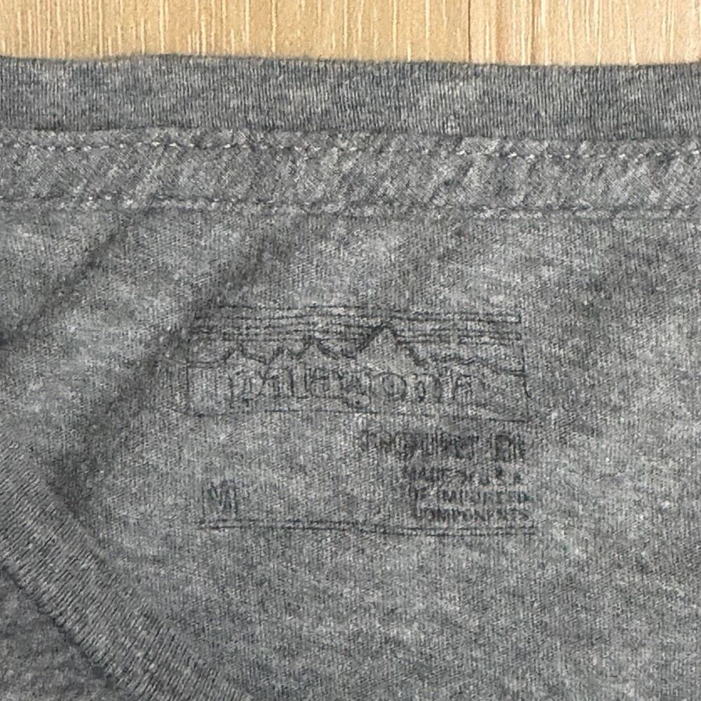 Patagonia Gray T Shirt Size Medium Gorpcore Outdoor Normcore Hiking Outside Eco - Picture 3 of 4